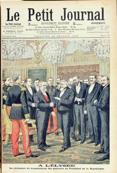 In het Elysee-paleis, de Ceremoniële Machtsoverdracht van de President van de Franse Republiek, illustratie uit 